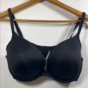 Cacique Black Full-Coverage Plunge Bra with Underwire Support